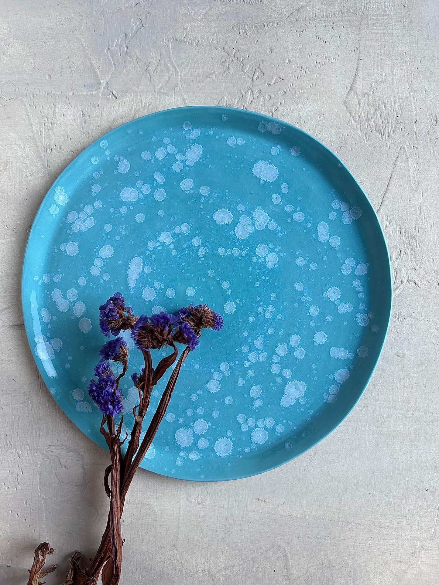 Minty Round Serving Plate