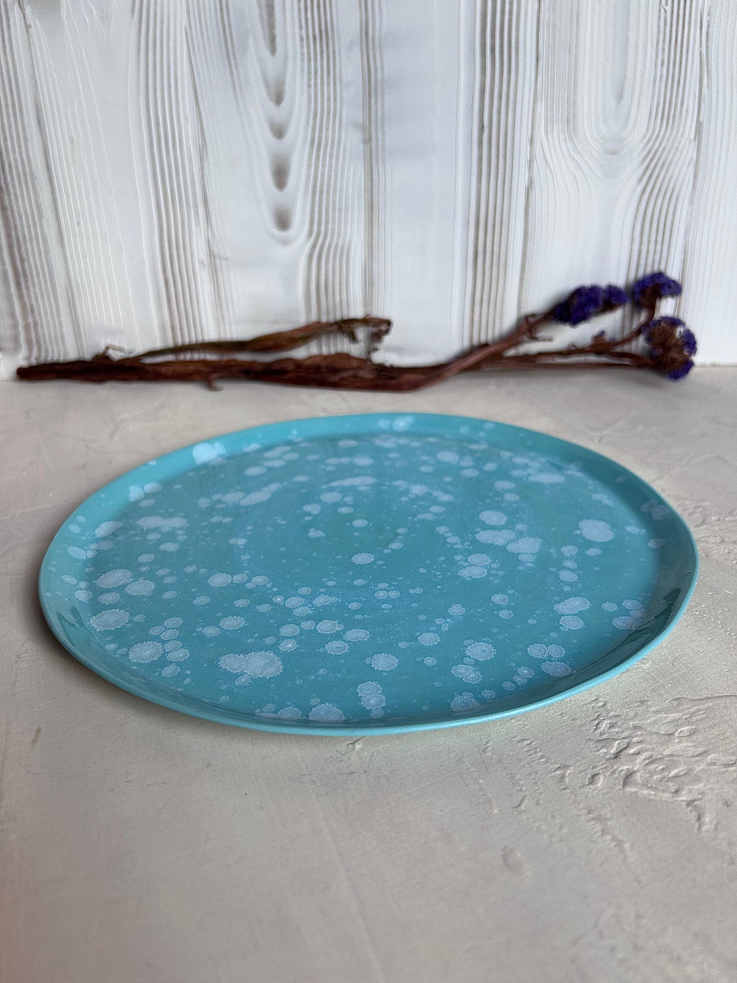 Minty Round Serving Plate