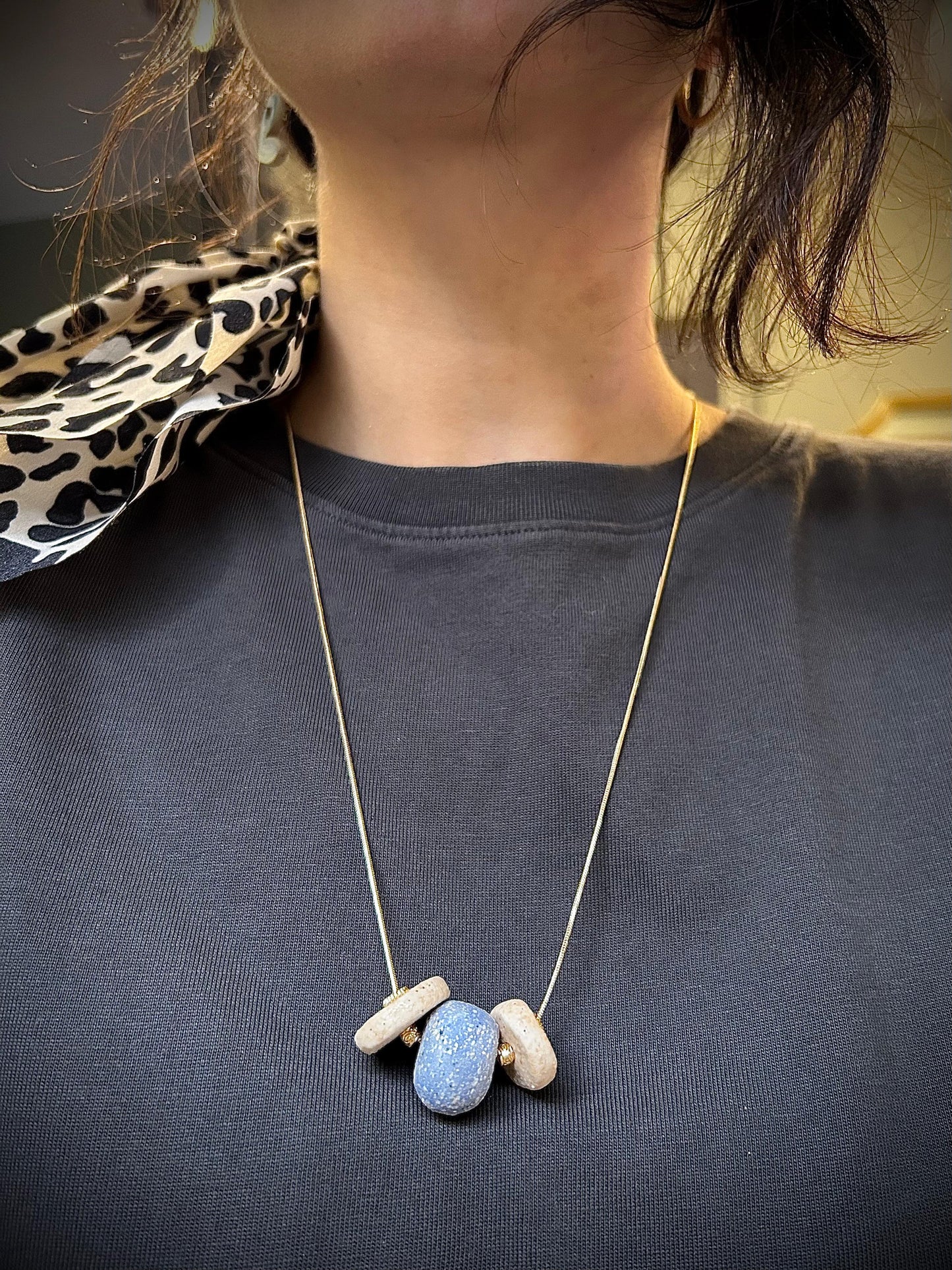 Blue Pearl Kolye